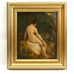 William Etty RA (York 1787-1849): The Bathing Nymph, oil on panel inscribed verso 29cm x 2...