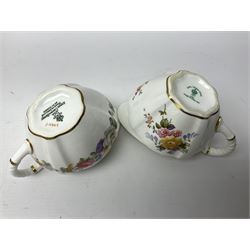 Royal Crown Derby Posies pattern tea service, including two milk jugs, two open sucrier, twelve teacups and saucers, twelve dessert plates etc 