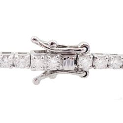 18ct white gold round brilliant cut diamond line bracelet, stamped, total diamond weight approx 2.55 carat