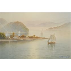 Tananchi (Japanese 20th Century): Hong Kong Junk Boat and Hong Kong Bay, pair watercolours signed 32cm x 47cm (2)