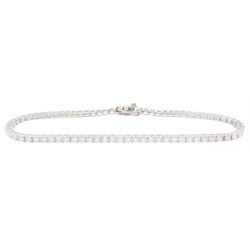 18ct white gold round brilliant cut diamond bracelet, stamped, total diamond weight approx...