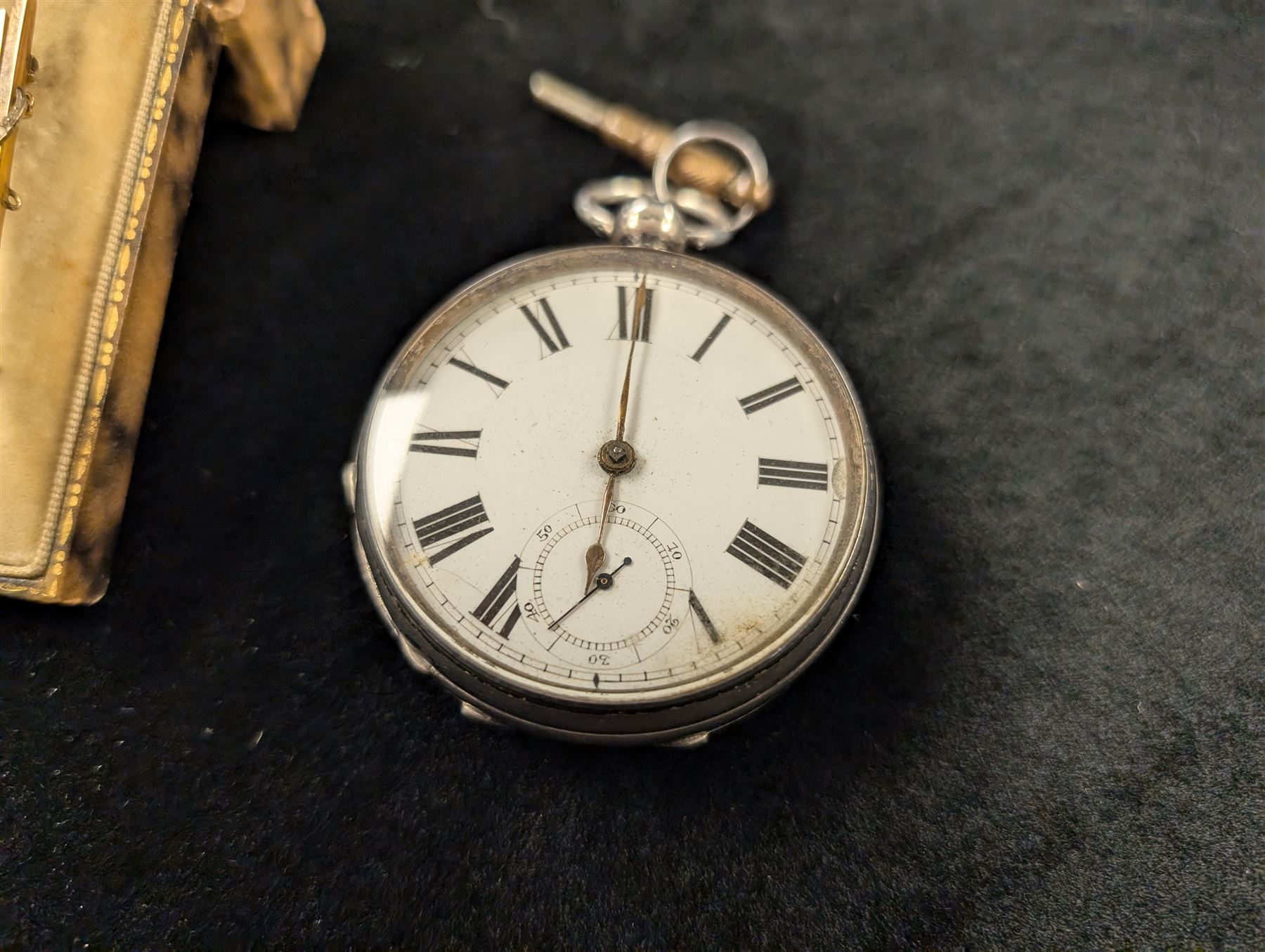 Early 20th century 9ct gold seed pearl brooch and a Victorian silver open face pocket watch by Waltham Mass, Birmingham 1887