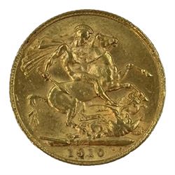 King Edward VII 1910 gold full sovereign coin