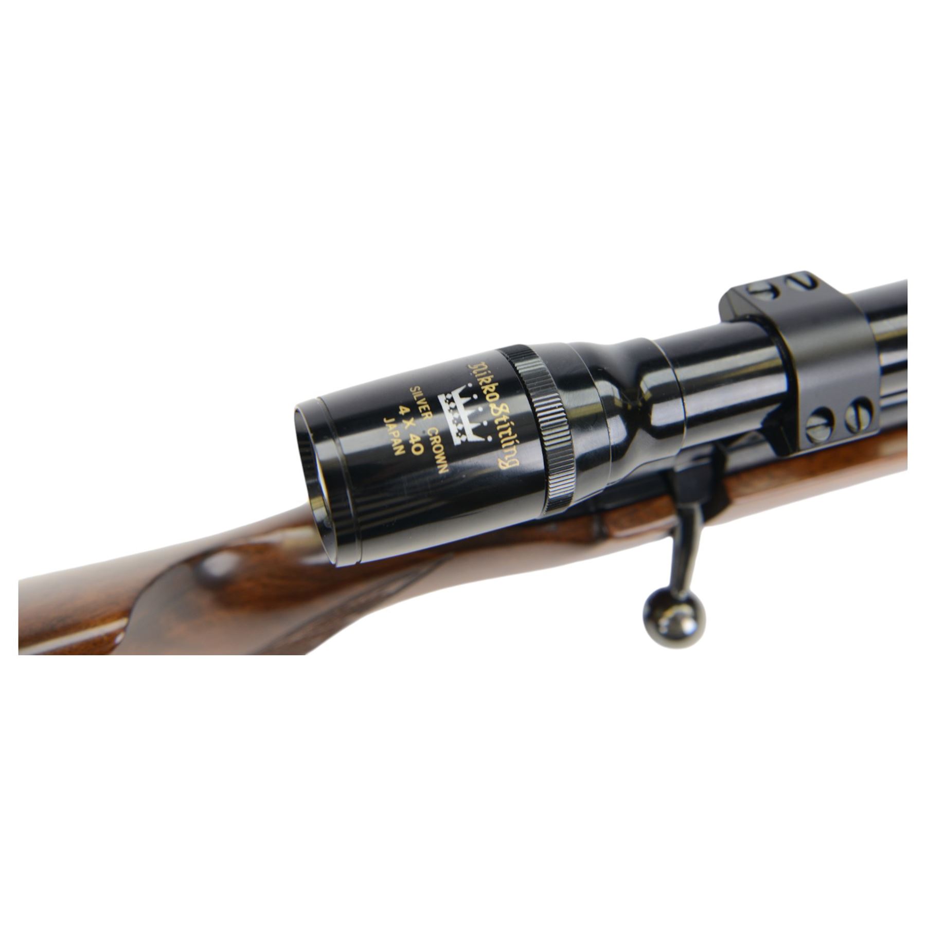 SECTION 1 FIREARMS CERTIFICATE REQUIRED - Anschutz .22lr 1422 bolt action rifle, with 58cm smooth barrel, chequered pistol grip stock, fitted with Nikko Stirling Silver Crown 4 x 40 scope, overall L110cm, serial no.12567625