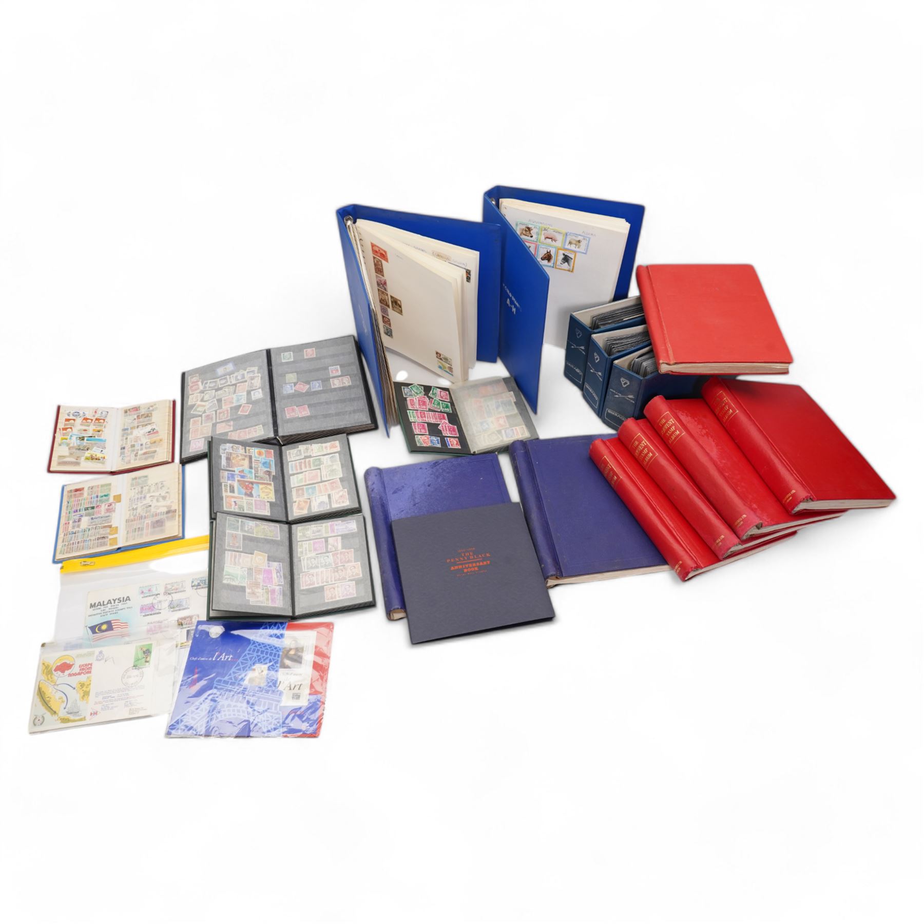 Great British and World stamps, including Italy, Kenya, Leeward Islands, Liberia, Malaya, Malaysia, Malta, Australia, Argentina, Austria, Belgium, Belgium Congo, Canada etc, various stamps on covers etc, housed in various albums, folders and loose, in one box