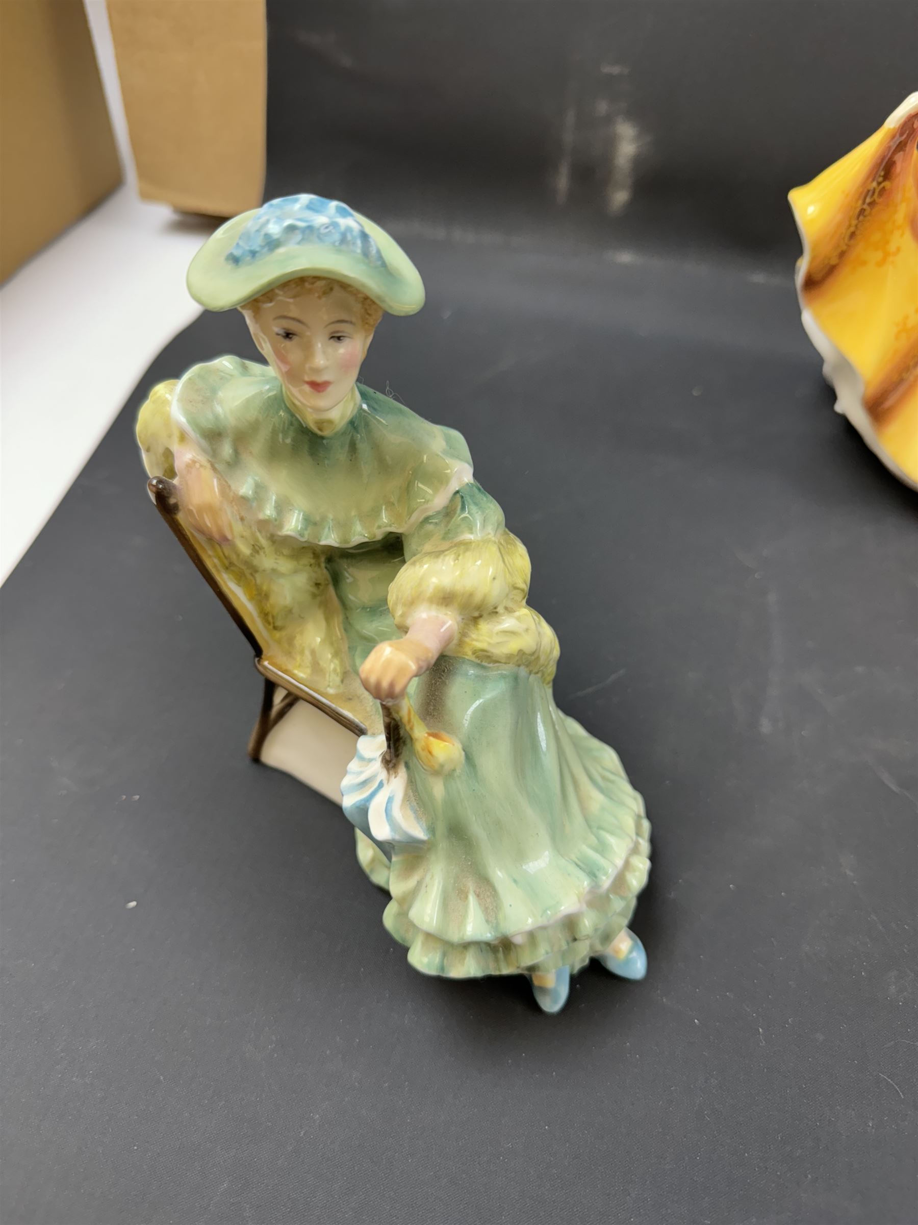 Eight Royal Doulton figures, including Lambing Time, Innocence, Ascot, Alison etc 