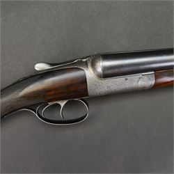 SHOTGUN CERTIFICATE REQUIRED - John Dickson & Son, 12 bore, round-action trigger plate ejector, side by side double barrel shotgun with 71cm (28