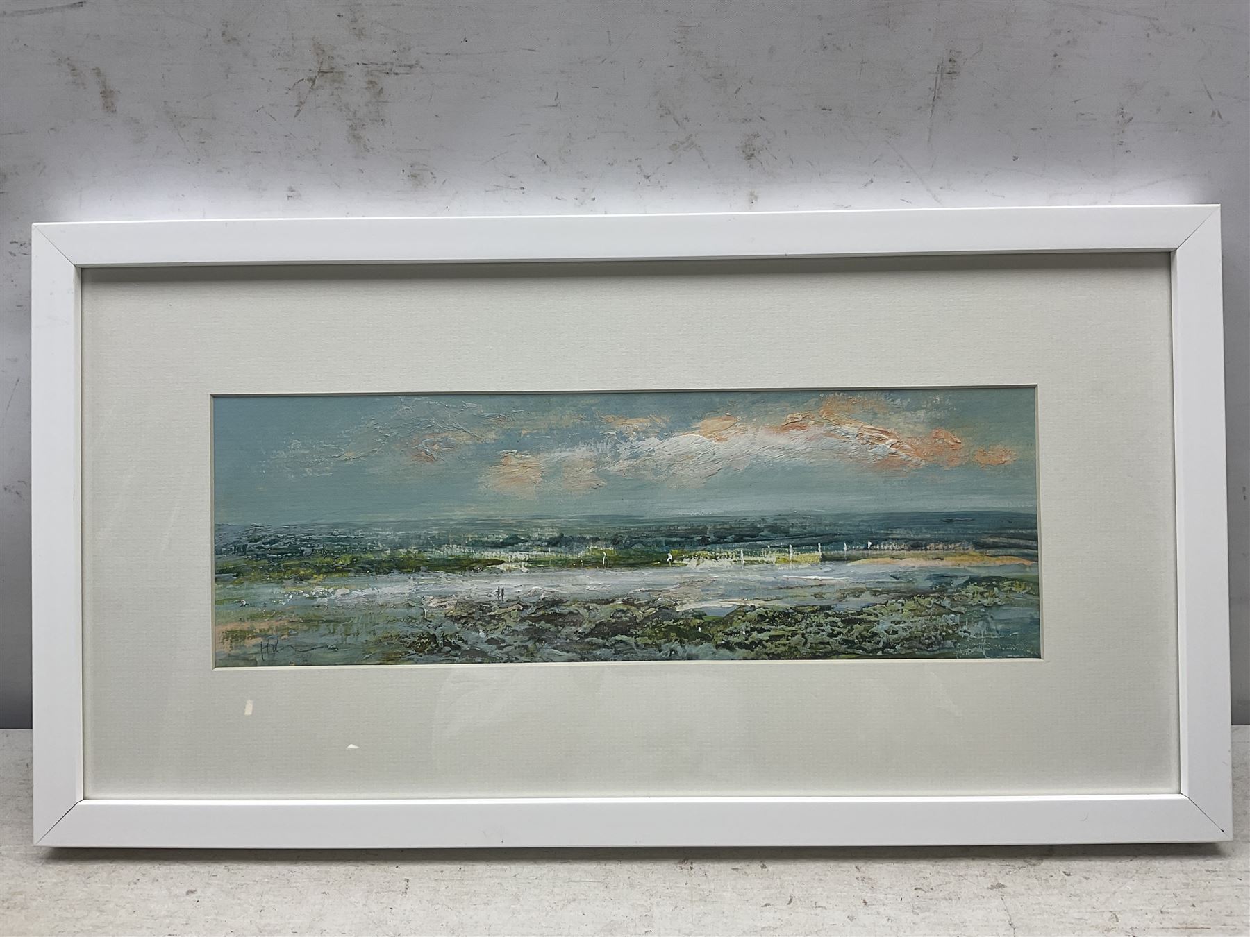 Peter Hodson (British Contemporary): Panoramic Ocean Views, three oils on board signed 12cm x 38cm (3)