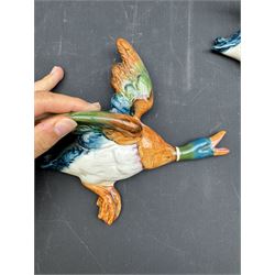 Set of three Beswick wall mounted graduated Flying Ducks, nos 596-2, 596-3, and 596-4