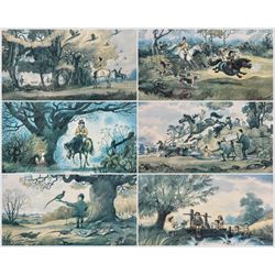 Norman Thelwell (British 1923-2004): The Hunt, set of six satirical limited edition prints each signed and numbered in pencil 28cm x 36cm (6)