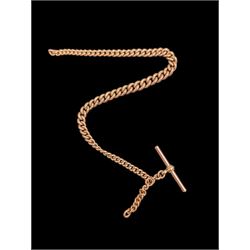 9ct rose gold Albert chain, hallmarked 