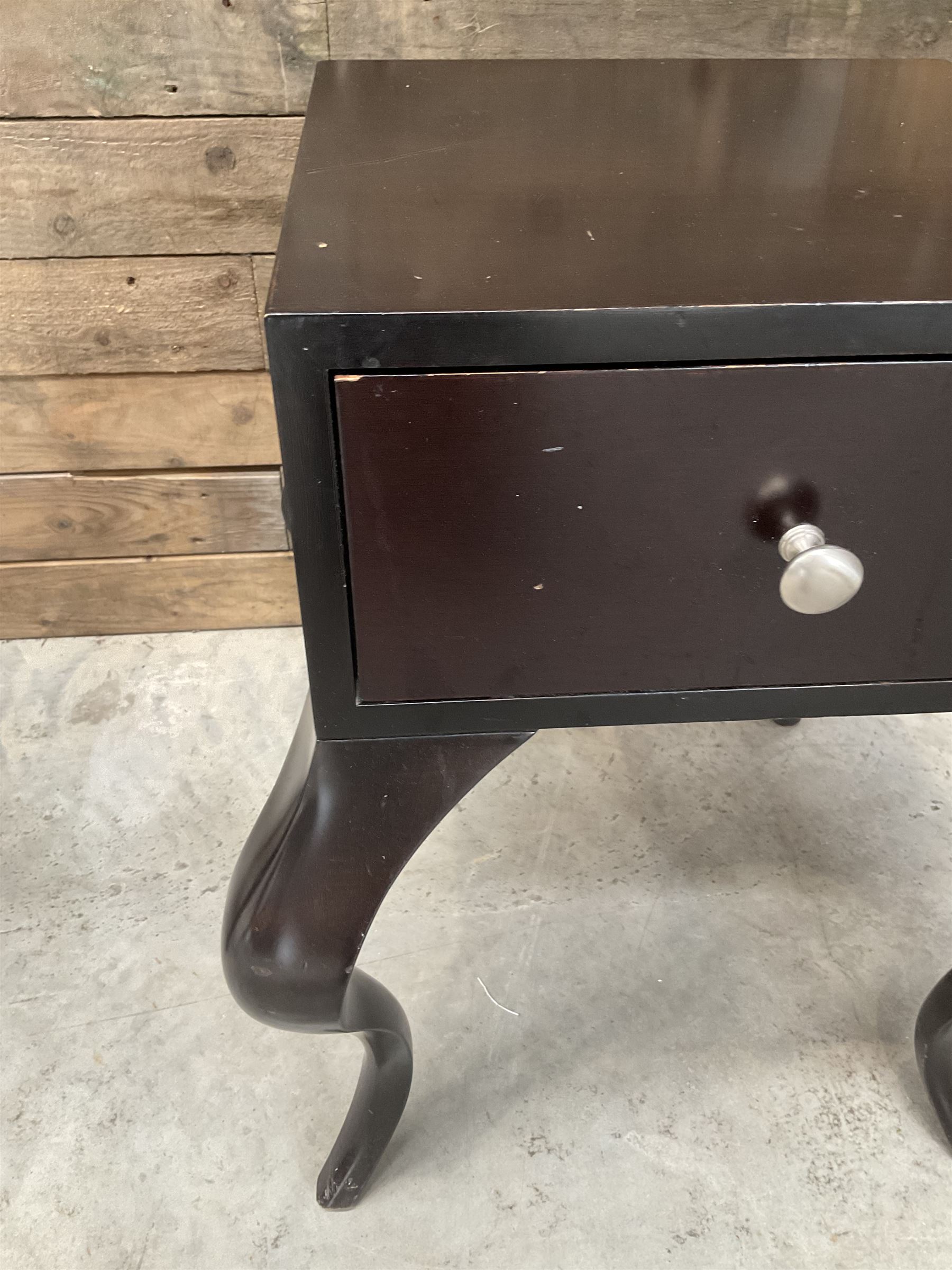 Pair of rosewood finish bedside chests