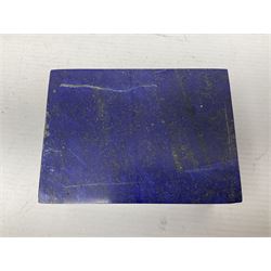 Lapis Lazuli box and cover of rectangular form, H4cm, D7cm, L10cm