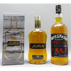  Jura Single Malt Scotch Whisky, 10 Years old, 70cl, 40%vol in carton & Whyte & Mackay Special Blended Scotch Whisky, 1ltr, 40%vol, 2 bottles  