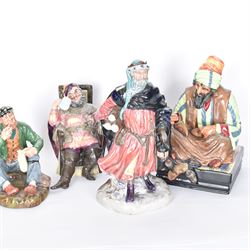 Four Royal Doulton figures, comprising Cobbler HN1706, Good King Wenceslas HN2118, The Foaming Quart HN2162, and The Wayfarer HN2362