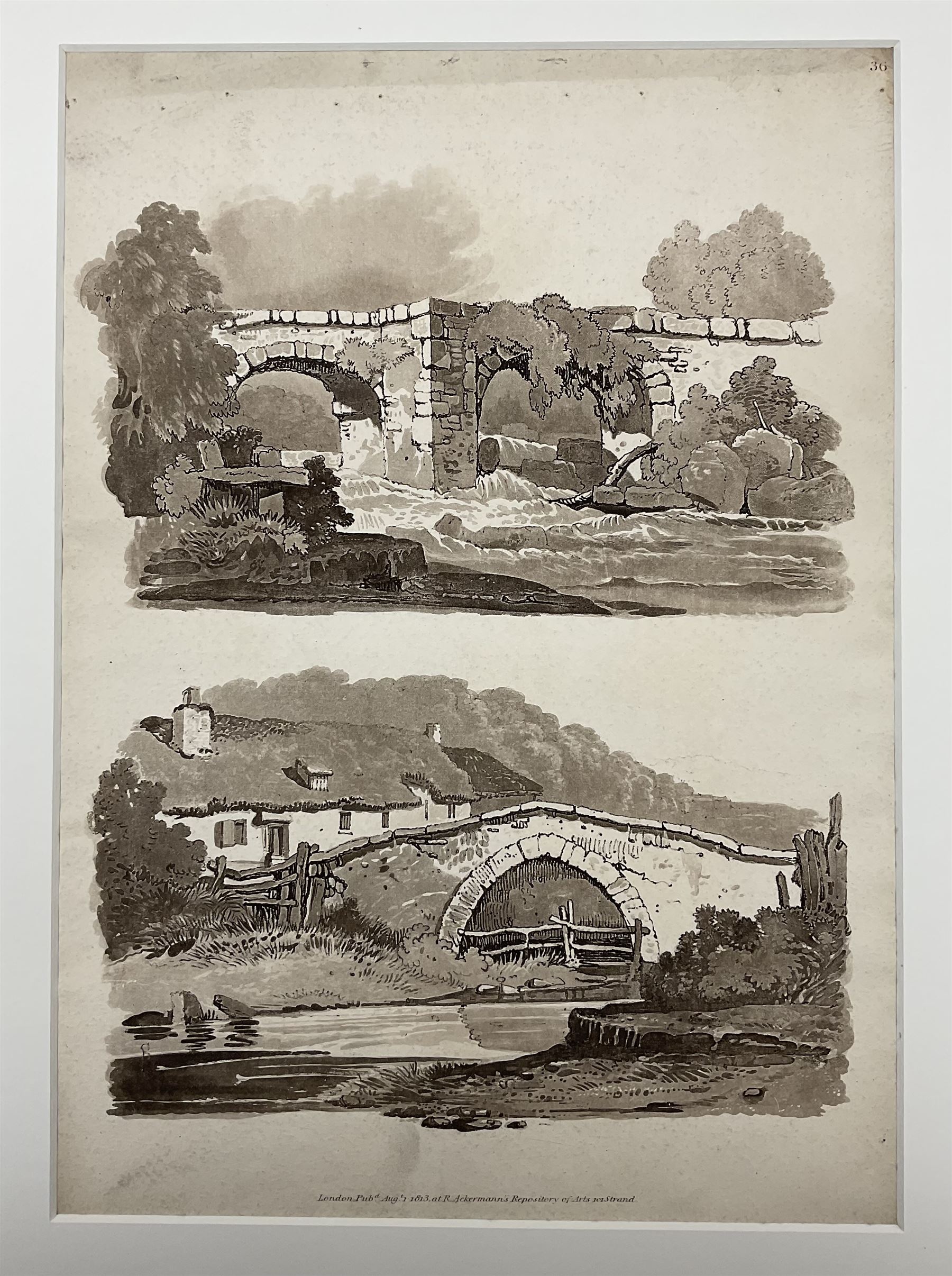 Samuel Prout (British 1783-1852): 'Rudiments of Landscape in Progressive Studies. Drawn, and Etched in Imitation of Chalk', collection of soft ground etchings pub. Rudolph Ackermann c.1813, each 36.5cm x 26cm, each mounted and bound in two bespoke folios