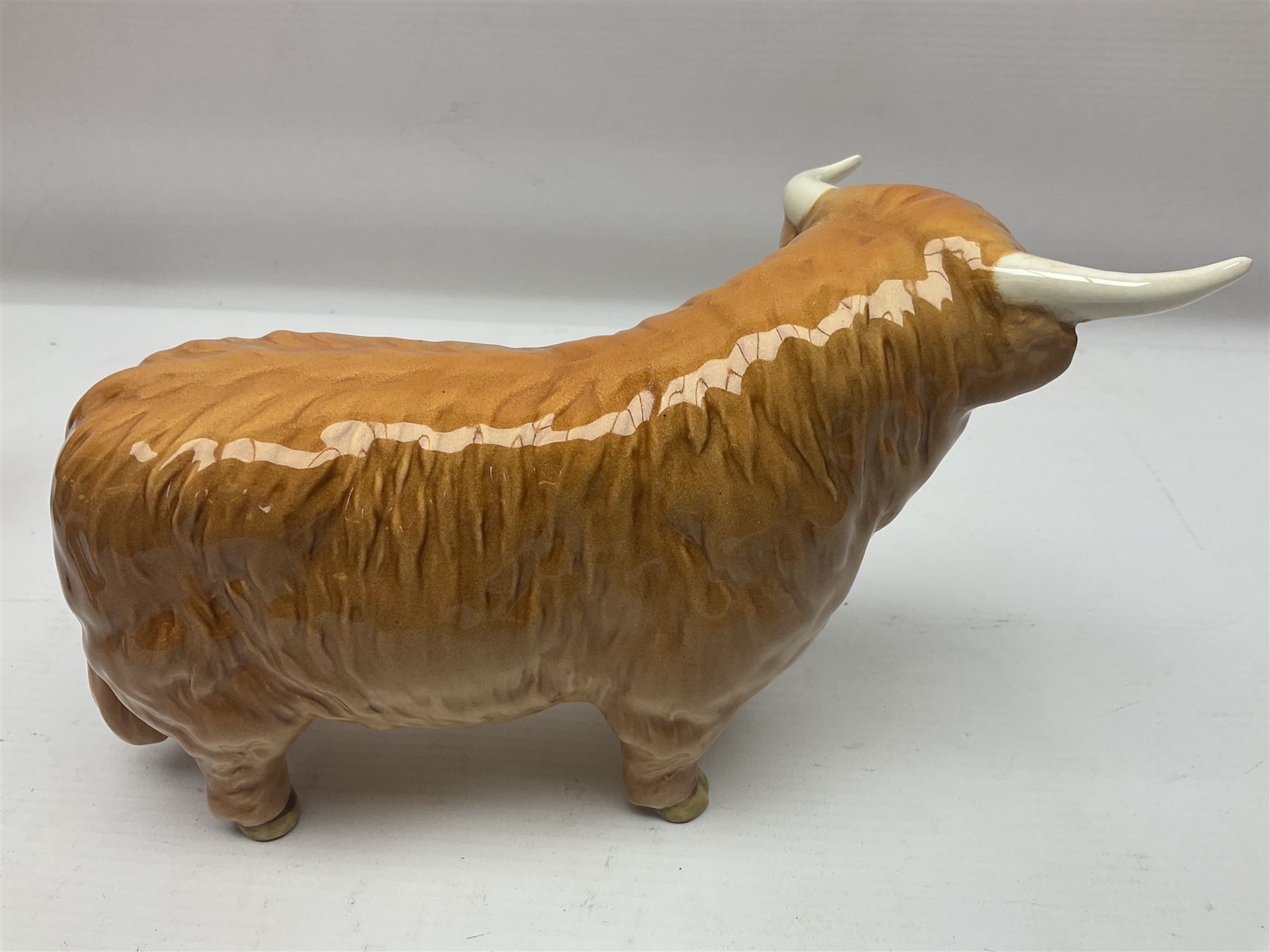 Beswick Highland family group, comprising bull 2008, cow 1740, and calf 1727D