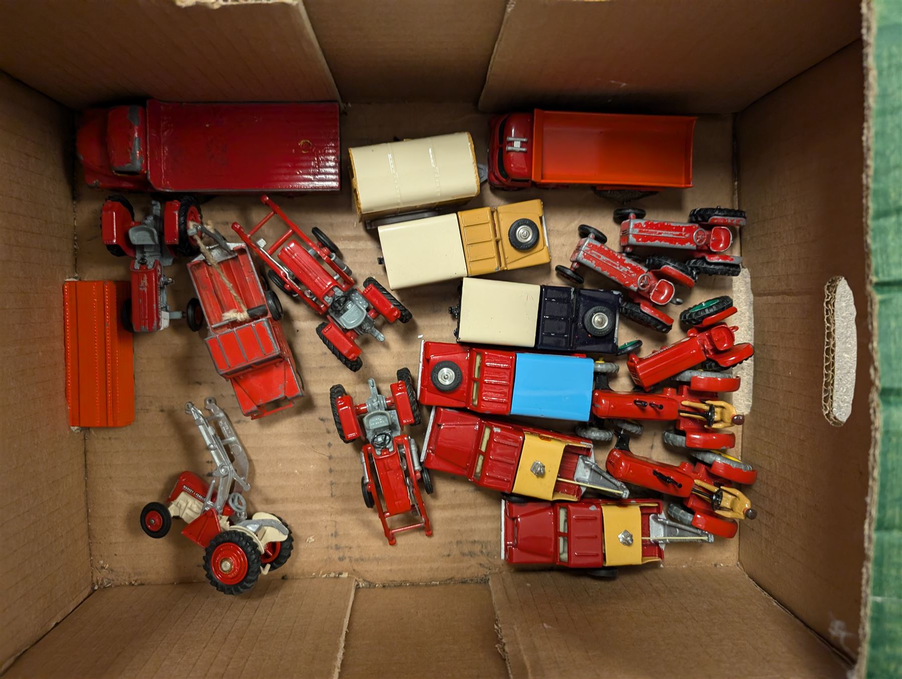 Collection of diecast vehicles, including Dinky tractors, Corgi, Oxford etc, together with Britains Silver Jubilee Soldiers and other toys, loose and boxed 