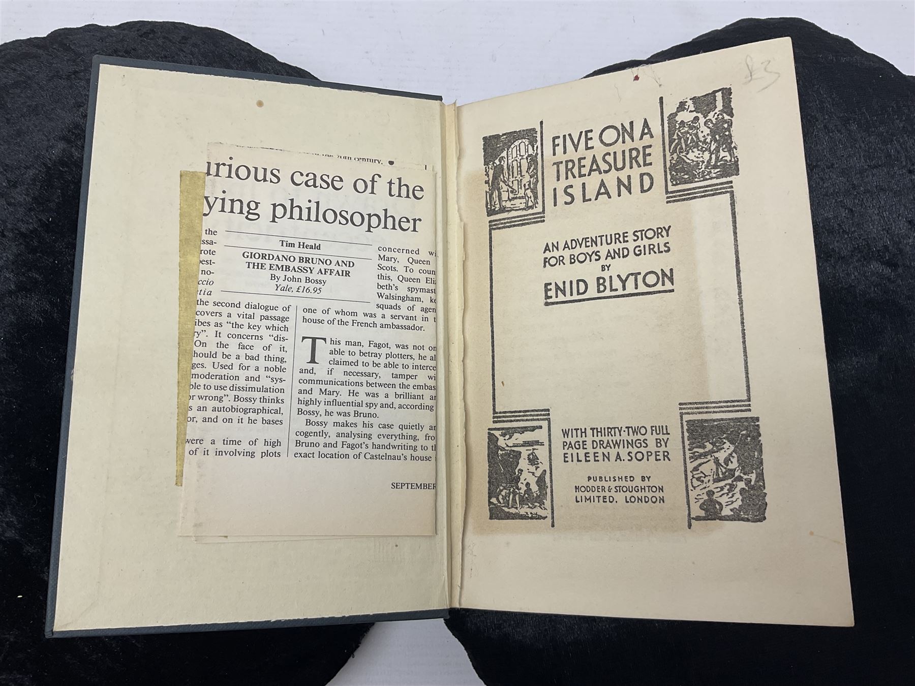 Enid Blyton; three copies of The First Adventure of the Famous Five; Five on Treasure Island, comprising 1963 edition, 1949 edition and 1963 edition  