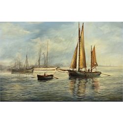 Brian Mays (British 1938-2005): 'Towing Out Cowes', study of a ketch being towed by a rowing boat, oil on canvas signed and dated 1989 49cm x 75cm
Provenance: Direct from the family of the artist 