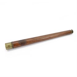 Brass single drawer telescope, by Kelvin White & Hutton, the tube leather covered, engrave...