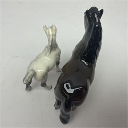 Three Beswick horses, comprising Beswick Dale pony Maisie 1671, Shetland pony 1033 and Arab grey foal 1407