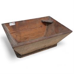 Railway sack barrow trolley; small child's chair; pine boarded trough 