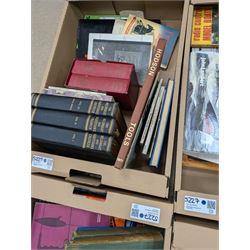 Large collection of reference books, relating mostly to model railway, model boats and engineering, in four boxes