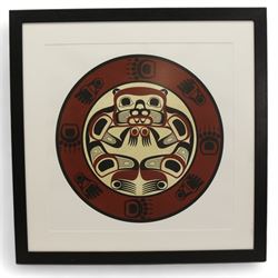 Roy Henry Vickers CM OBC (Canadian First Nations 1946-): 'Groundhog Moon', signed titled numbered 118/150 and dated 2005 in pencil, with COA verso, 45cm diameter