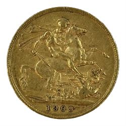 King Edward VII 1909 gold full sovereign coin