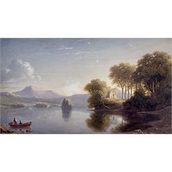 George Fennel Robson (British 1788-1833): 'Innisfallen Lake Killarney', watercolour signed 21cm x 37cm 
Provenance: with Thomas Agnew & Sons, London, catalogue no.50, label verso