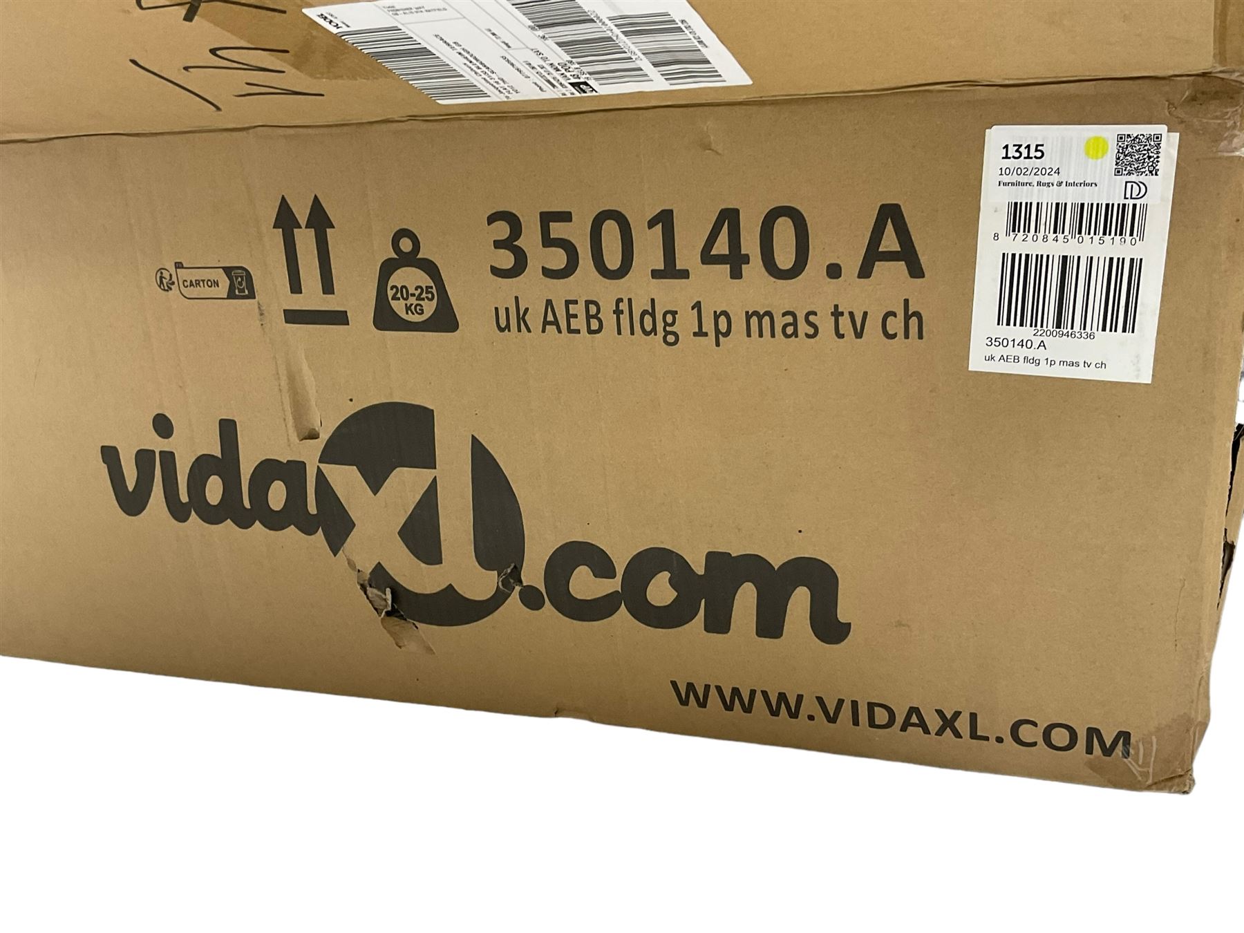 vidaXL - 'DN-01' massage armchair upholstered in dark grey fabric, boxed and unused 