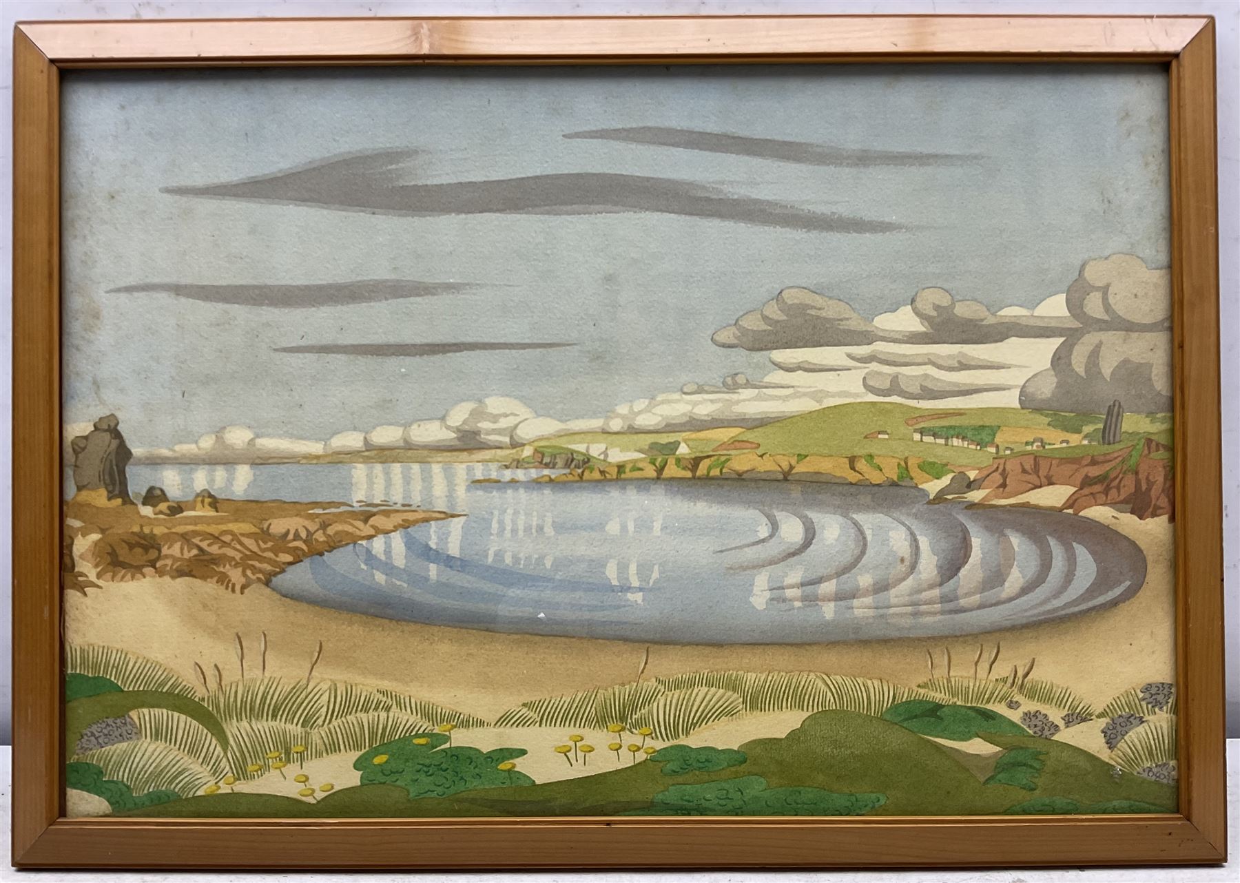 Circle of John Northcote Nash (British 1893-1977): Coastal Inlet, watercolour unsigned 36cm x 53cm