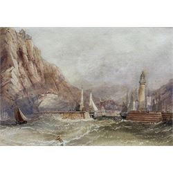 Henry Barlow Carter (British 1803-1867): Off Whitby, watercolour with scratching out unsigned 16cm x 23cm