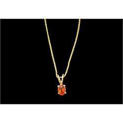 10ct gold stone set pendant necklace