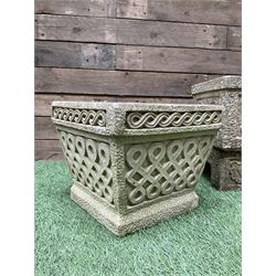 Set of three cast stone garden planters  - THIS LOT IS TO BE COLLECTED BY APPOINTMENT FROM DUGGLEBY STORAGE, GREAT HILL, EASTFIELD, SCARBOROUGH, YO11 3TX