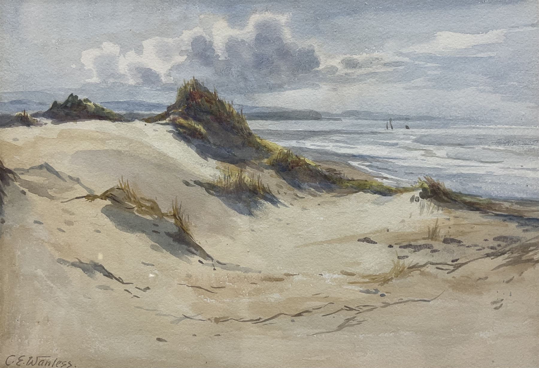 Charles Edward Wanless (British c1875-1938): Sand Dunes on the Northumberland Coast, watercolour signed 23cm x 33cm
Provenance: direct from the artist's family, part of a collection never previously seen on the market