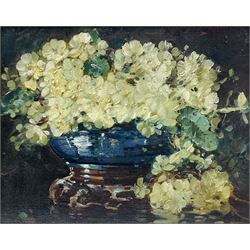 Kershaw Schofield (British 1872-1941): Still Life of Yellow Flowers, oil on canvas laid on to panel signed 19.5cm x 24.5cm