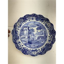 Wedgwood Jasperware stepped bowl, together with covered trinket box, vase and trinket dish, together with two Spode Italian pattern jars and dish