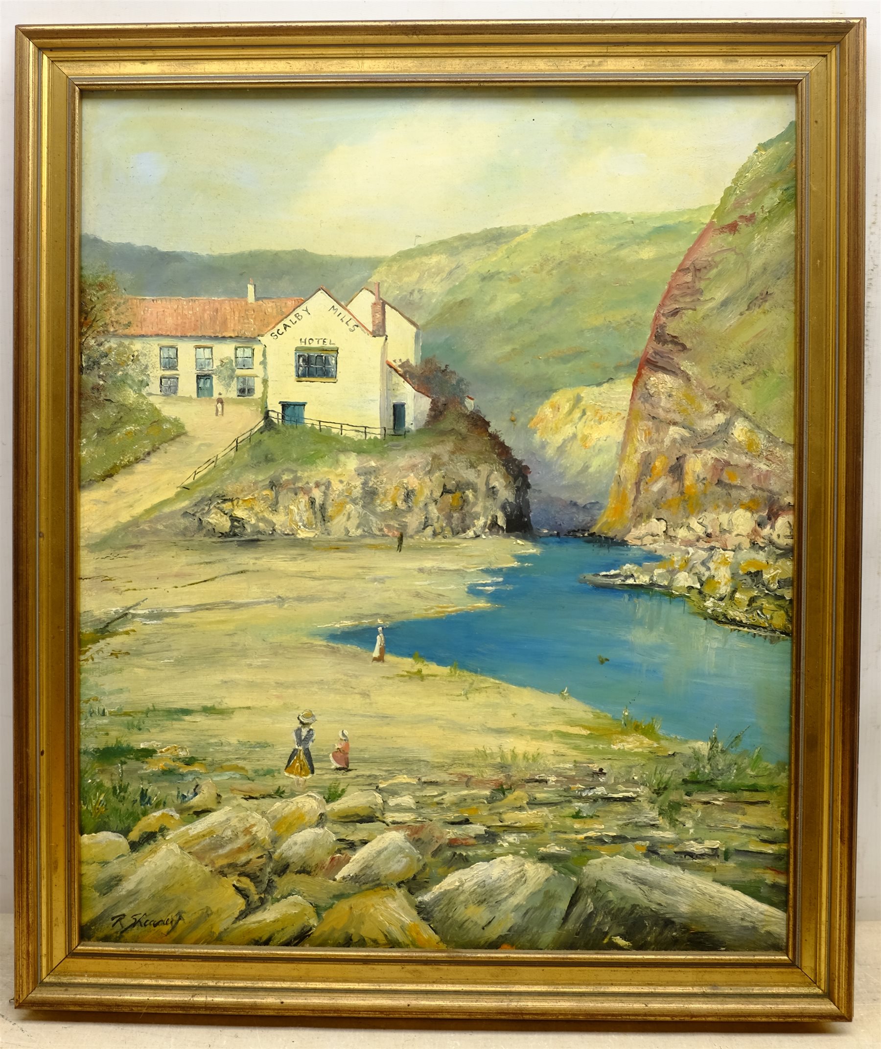 Robert Sheader (British 20th century): Scalby Mills Hotel, oil on board signed 55cm x 45cm