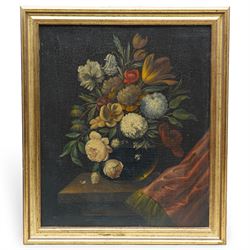 Dutch School (19th century): Still Life of Flowers in a Vase, oil on board unsigned 41cm x 35cm