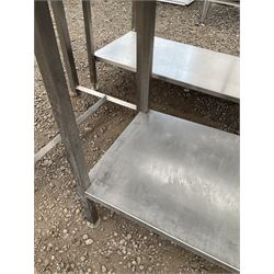 Stainless steel two tier preparation table - THIS LOT IS TO BE COLLECTED BY APPOINTMENT FROM DUGGLEBY STORAGE, GREAT HILL, EASTFIELD, SCARBOROUGH, YO11 3TX