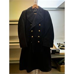 Royal Navy Lieutenant's Frock Coat by Haycock and Jarman, together with other naval accessories, including four pairs of Captain's insignia, six pairs of Captain's shoulder boards, a Merchant Navy cap badge and a collection of other badges, buttons and shoulder boards 