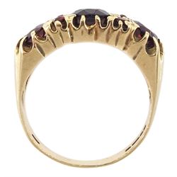 9ct gold garnet dress ring, hallmarked