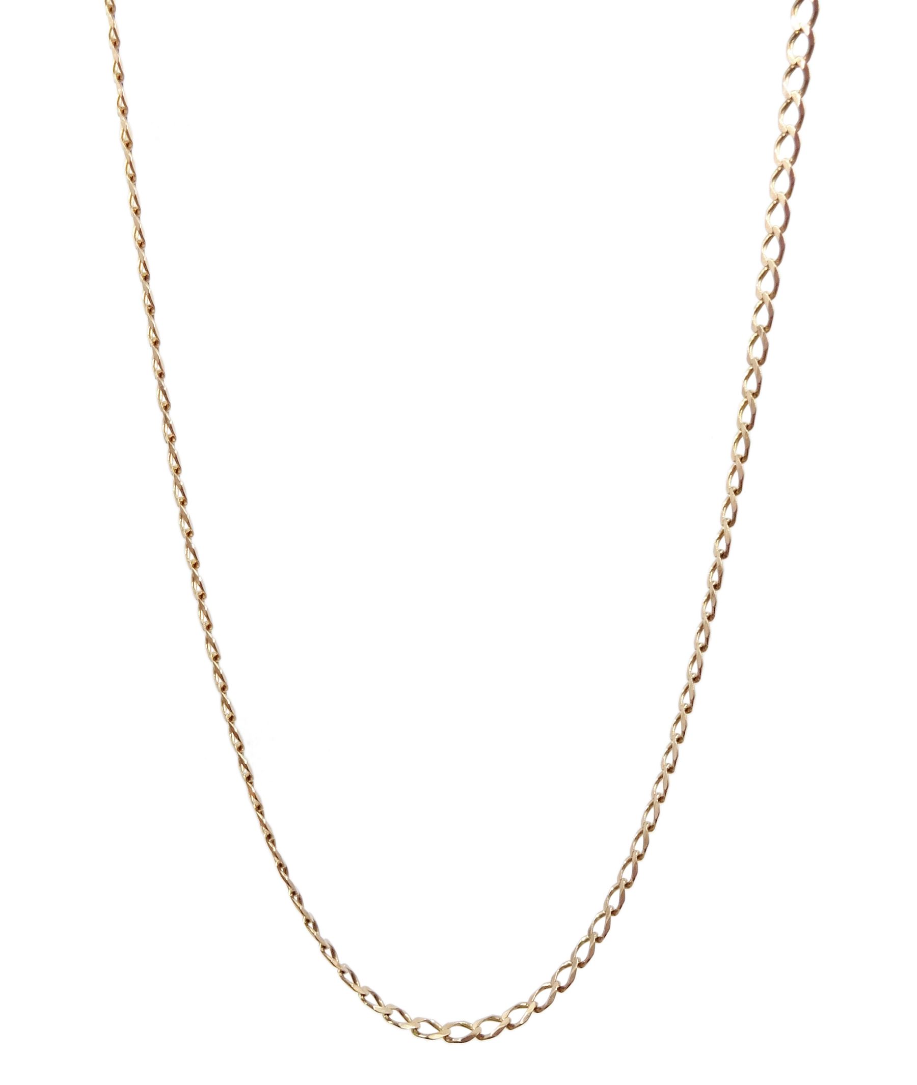 9ct rose gold flattened curb link chain necklace, stamped 375