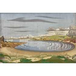 Circle of John Northcote Nash (British 1893-1977): Coastal Inlet, watercolour unsigned 36cm x 53cm