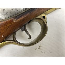 Brown Bess style 10-bore flintlock musket, the action marked with Crowned GR, 'Jordan' and dated 1758, the 104cm(41