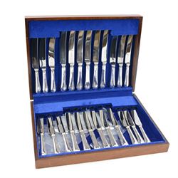 Set of twenty-four silver handled knives, comprising twelve table knives and twelve desser...