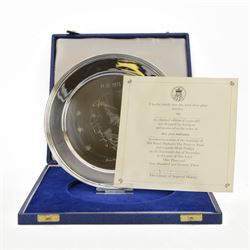 Limited edition modern silver Captain Mark Phillips and Princess Anne commemorative silver...