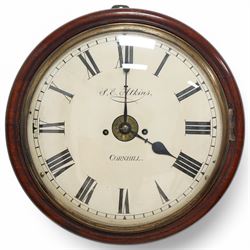 Samuel Elliot Atkins of Cornhill, London - mid-19th century twin fusee 8-day wall clock wi...